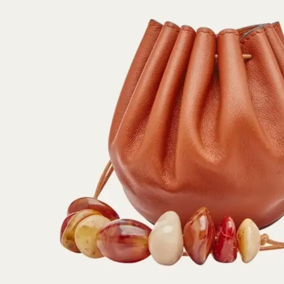 Ulla Johnson Paloma Ruched Pouchette Beaded Bucket Bag - Picture 4 of 4